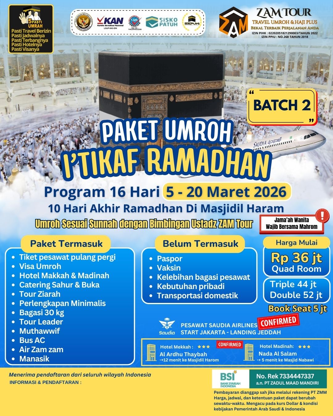 Umroh I'tikaf Ramadhan 1447 H